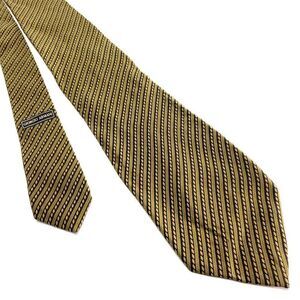 Giorgio Armani‎ Brown Silk Tie Woven Short Regimental Striped
